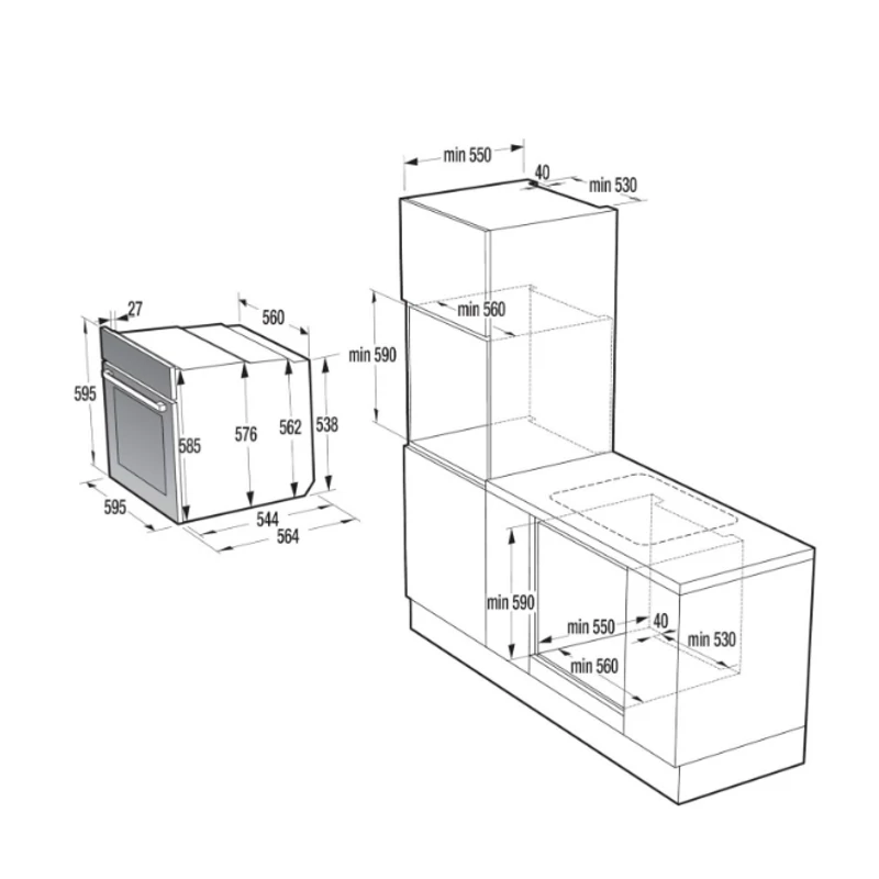 Gorenje beépíthető sütő G400 - BOS6737E13BG