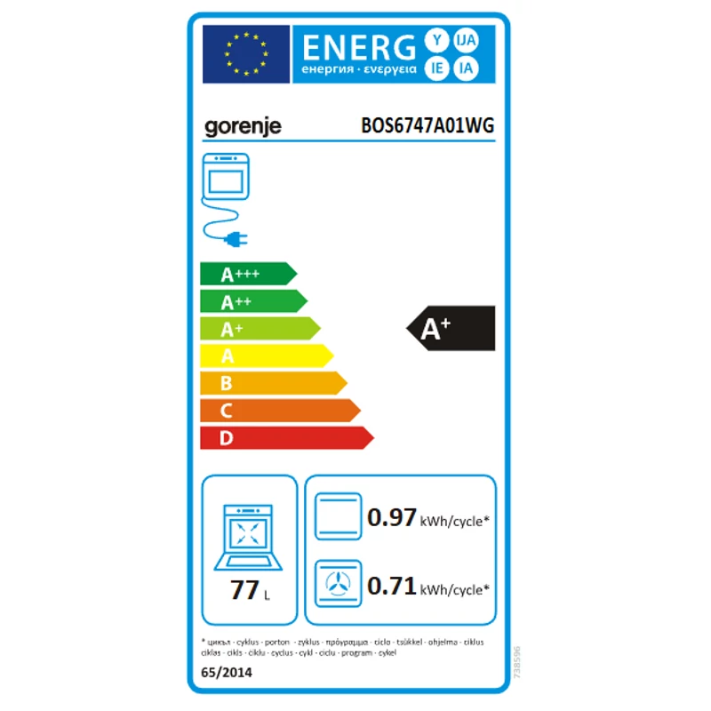 Gorenje Beépíthető sütő G600 - BOS6747A01WG