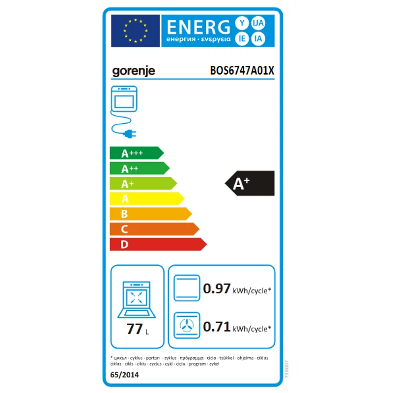 Gorenje Beépíthető sütő G600 - BOS6747A01X