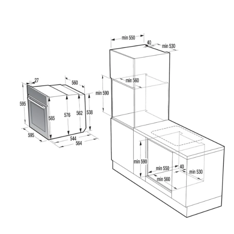 Gorenje Beépíthető Sütő G400 - BPS6737E14BG