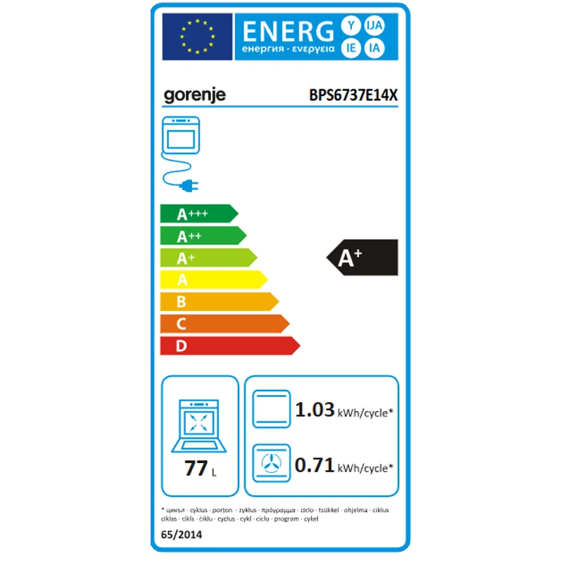 Gorenje Beépíthető Sütő G400 - BPS6737E14X