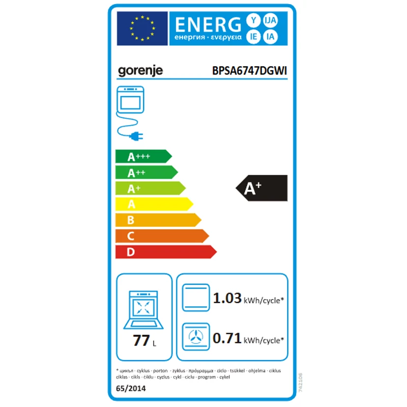 Gorenje Beépíthető gőzsütő G600 WIFI - BPSA6747DGWI