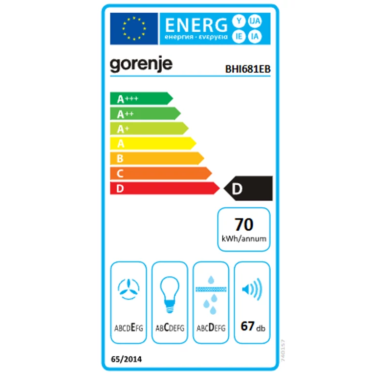 Gorenje Teljesen Beépíthető Páraelszívó BHI681EB