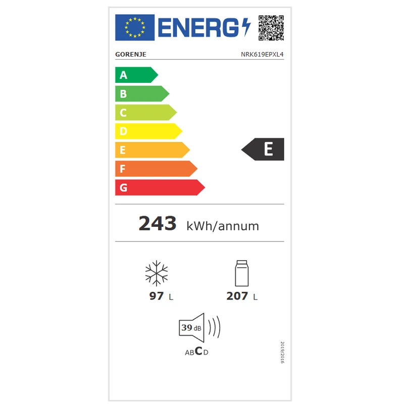 Gorenje Szabadonlló Hűtőszekrény NRK619EPXL4