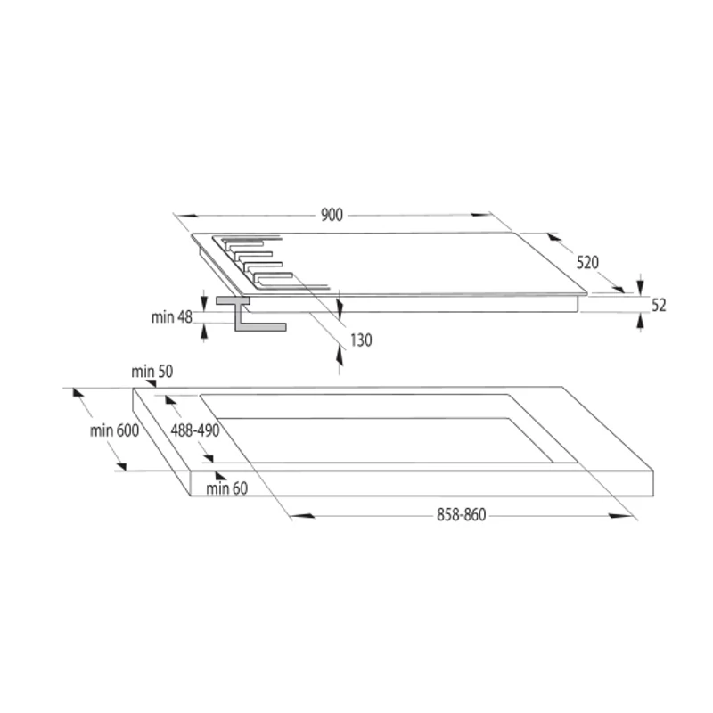 Gorenje beépíthető gázfőzőlap GW951MB