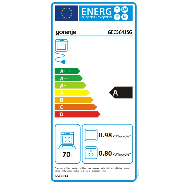 Gorenje GEC5C41SG Kerámialapos Elektromos tűzhely