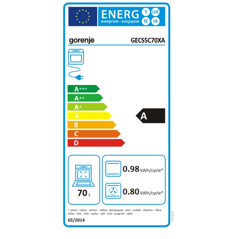 Gorenje GECS5C70XA Kerámialapos Elektromos tűzhely