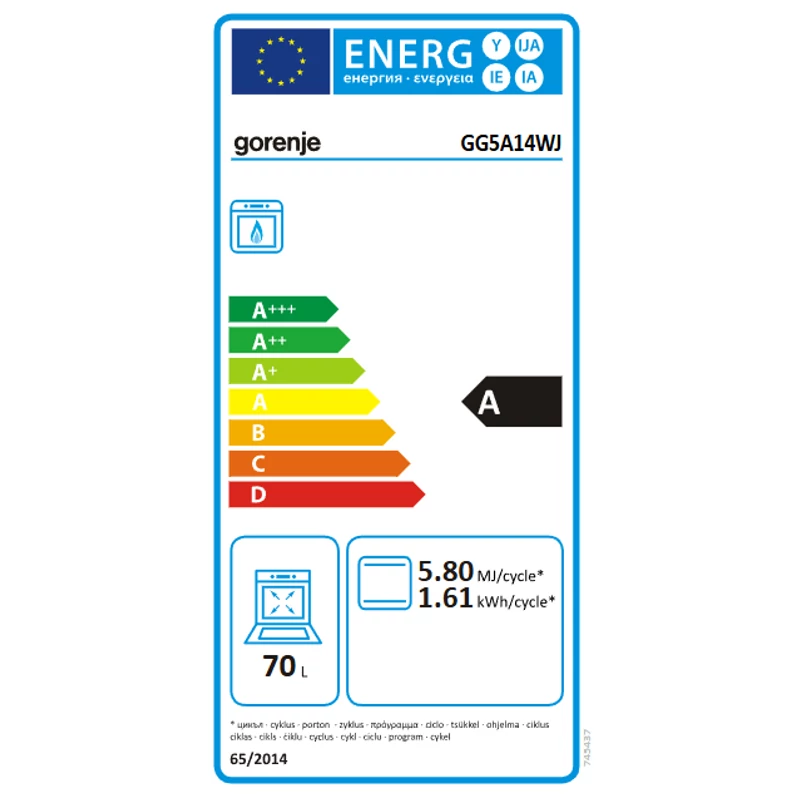 Gorenje GG5A14WJ Gáztűzhely