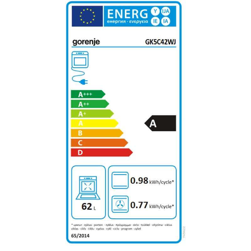 GORENJE Kombinált Tűzhely GK5C42WJ