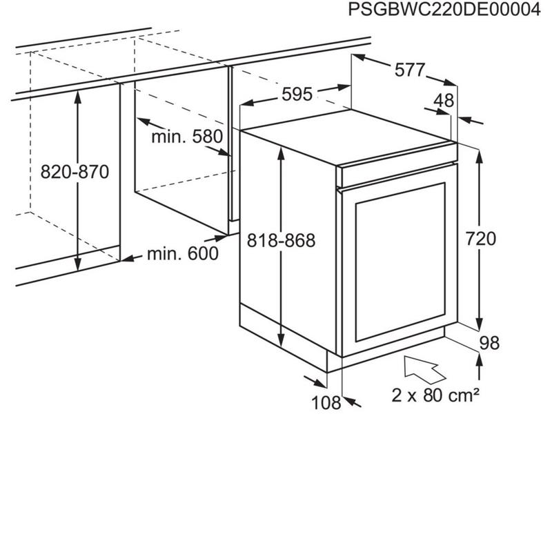 AEG AWUD040B8B Beépíthető borhűtő 40 palack