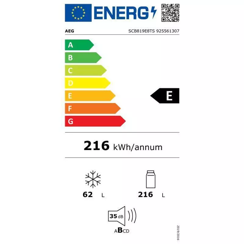 AEG SCB819E8TS TwinTech® 6000 Beépíthető alulfagyasztós hűtő, 188.4 cm