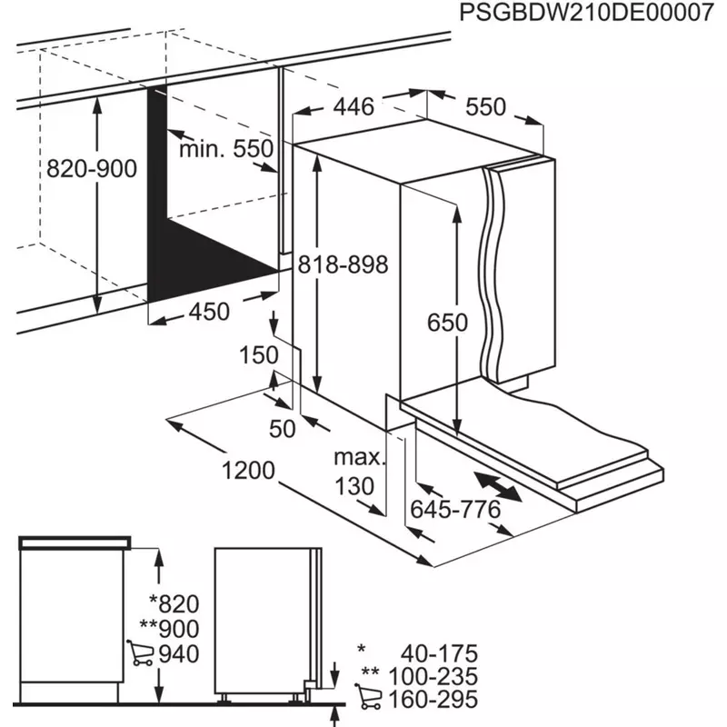 AEG FSE72517P Beépíthető keskeny mosogatógép, Quickselect kezelőpanel, MaxiFlex fiók, 10 teríték, AirDry