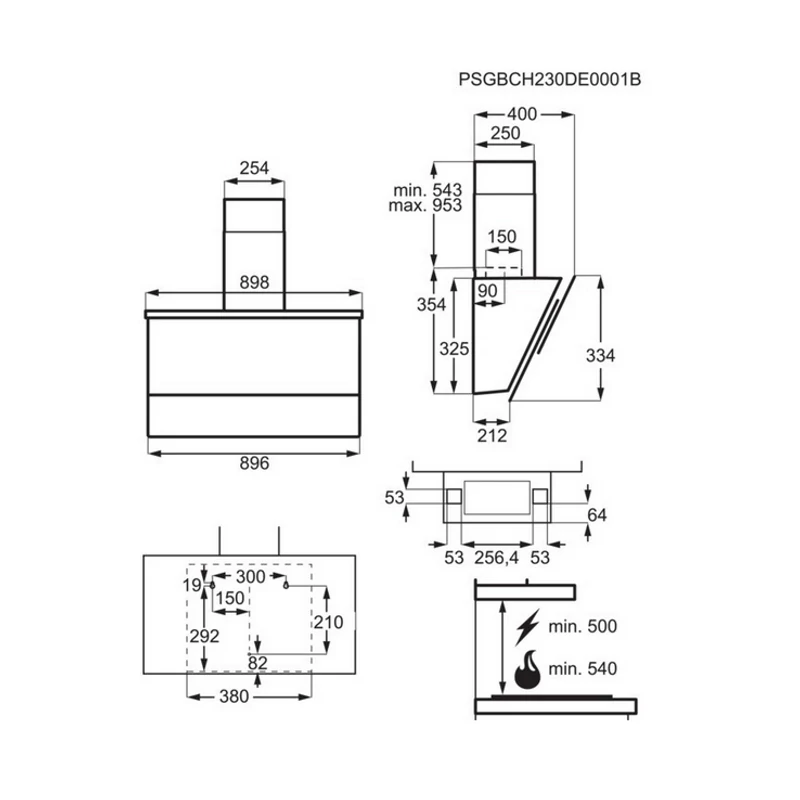 AEG DVE5962HB Kürtős páraelszívó, 4 fokozat, 90 cm