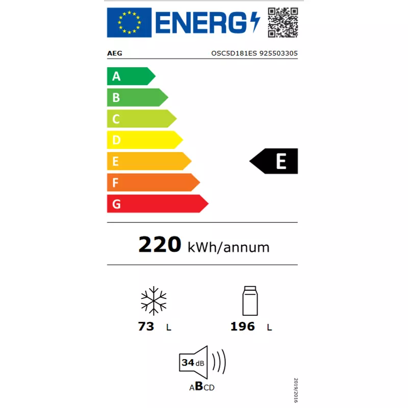 AEG OSC5D181ES Beépíthető kombinált hűtőszekrény