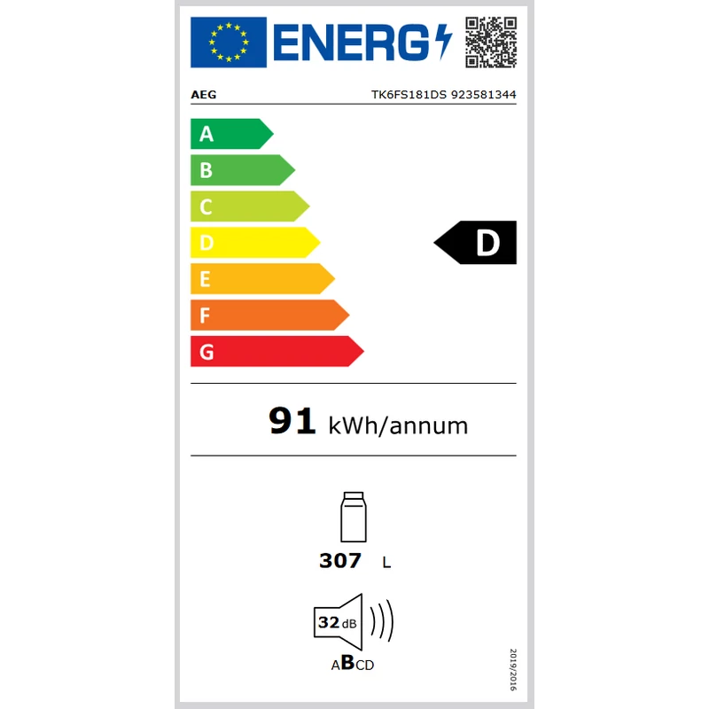 AEG TK6FS181DS Beépíthető hűtőszekrény, NaturaFresh fiók, 177 cm