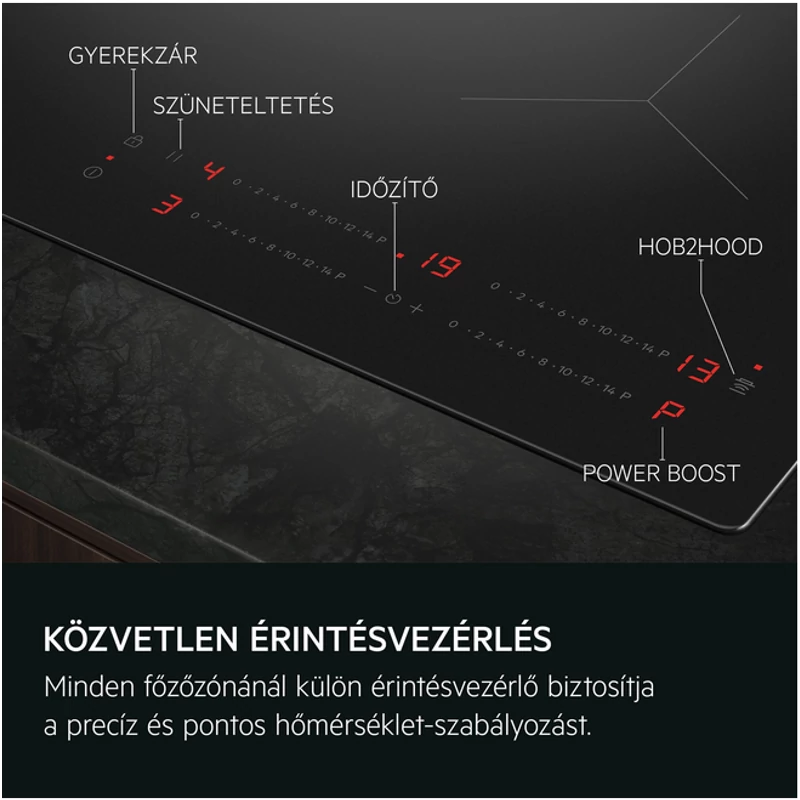 AEG TI84IB10IT SenseBoil beépíthető indukciós főzőlap SaphirMatt® SE üvegfelület 80cm