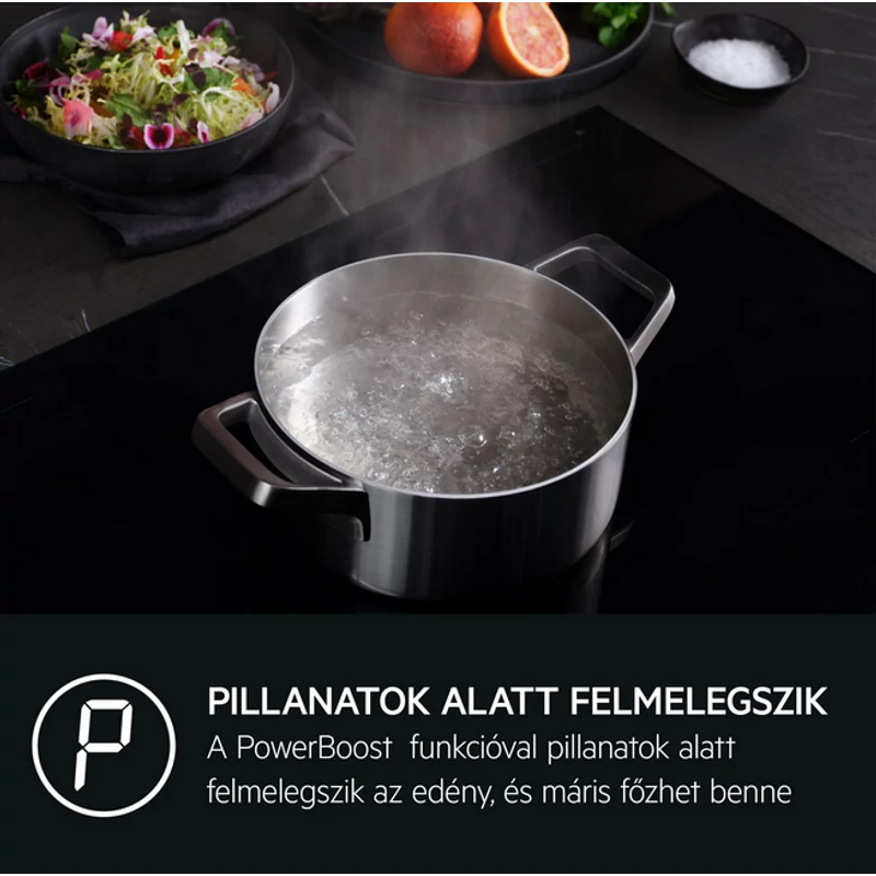 AEG TI84IB10IT SenseBoil beépíthető indukciós főzőlap SaphirMatt® SE üvegfelület 80cm