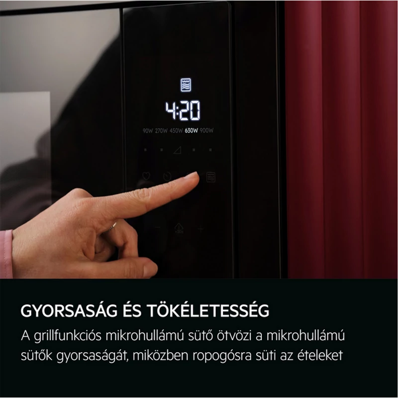 AEG OMB6G261TT beépíthető mikrohullámú sütő 26L grilles matt fekete/fekete