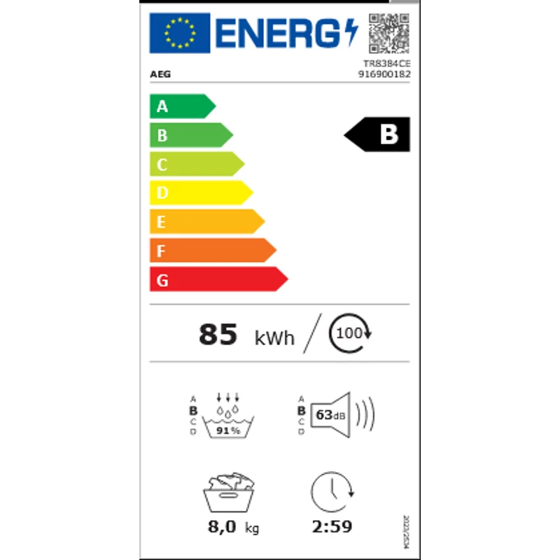 AEG TR8384CE AbsoluteCare hőszivattyús szárítógép, 8 kg, WiFI