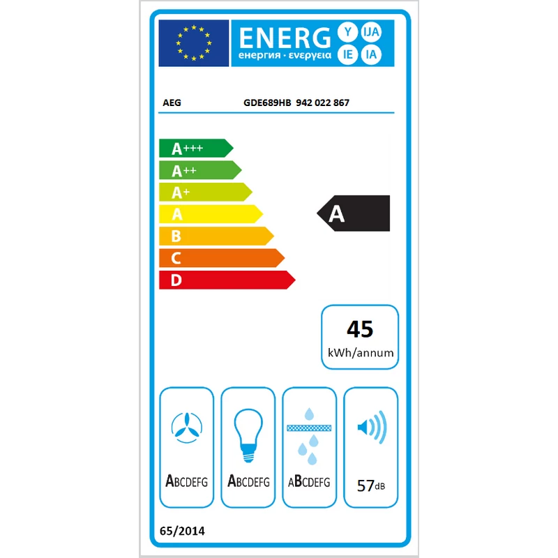 AEG GDE689HB Beépíthető páraelszívó, Hob2Hood®, 90 cm