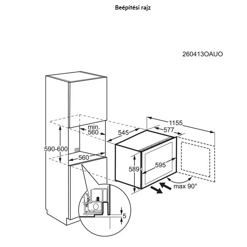 AEG AWCD280B6B beépíthető borhűtő fekete 60cm 26 palack