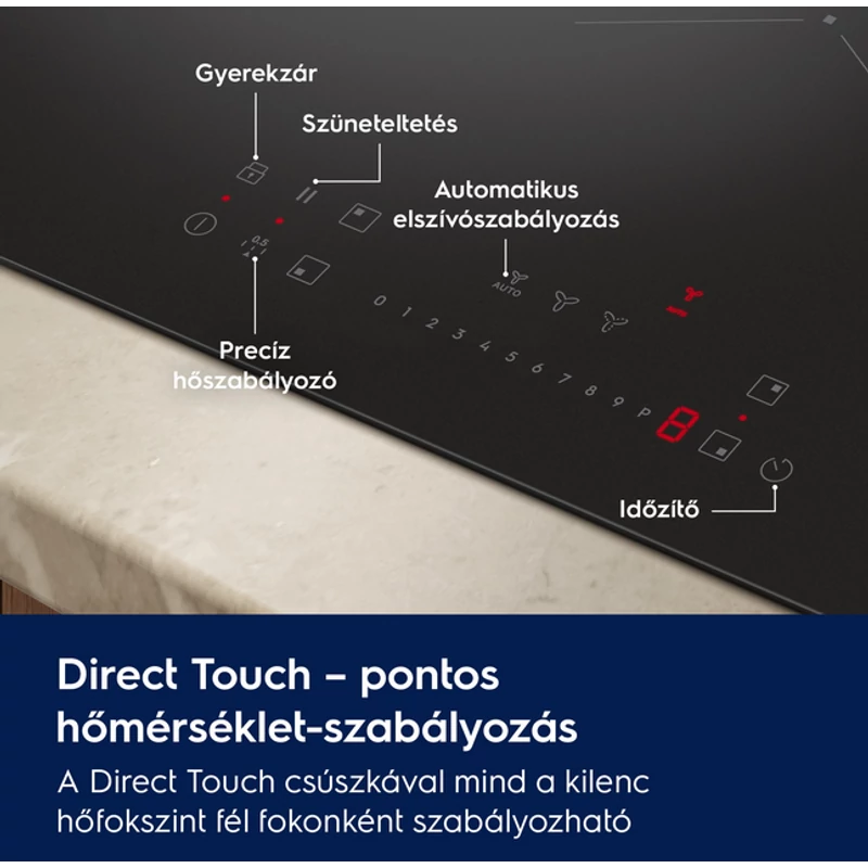 Electrolux ECC83410CT beépíthető indukciós lap páraelszívóval SaphirMatt® SE 80cm