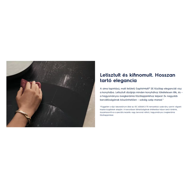 Electrolux ECC83410CT beépíthető indukciós lap páraelszívóval SaphirMatt® SE 80cm