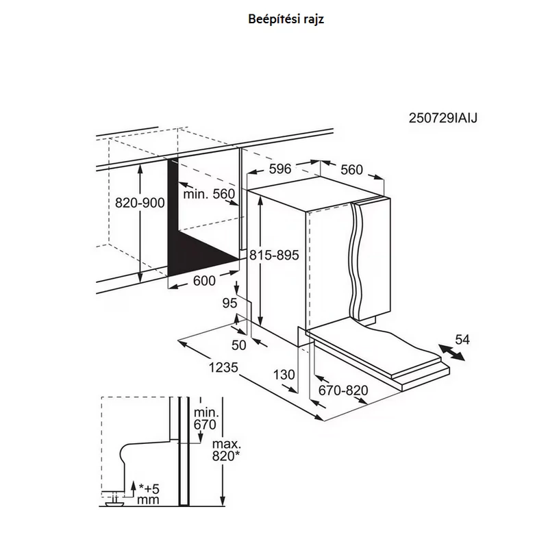 Aeg GI8200A2TN Perfect Shelving 8000 teljesen beépíthető mosogatógép 60cm