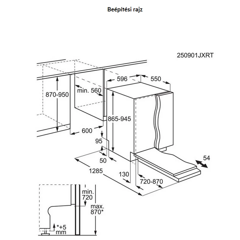Aeg NG87IC20SK teljesen beépíthető mosogatógép XXL Maxi(87cm) 60cm