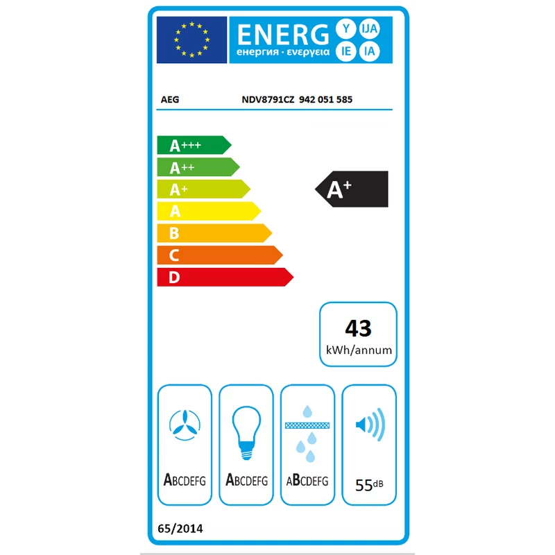 AEG NDV8791CZ AuroraTech 8000 döntött páraelszívó Hob2Hood Breeze funkció fekete 90 cm