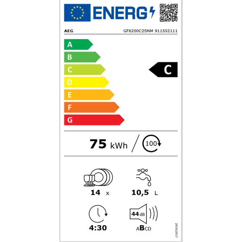 AEG GF6200C2SNM szabadonálló mosogatógép inox 60cm