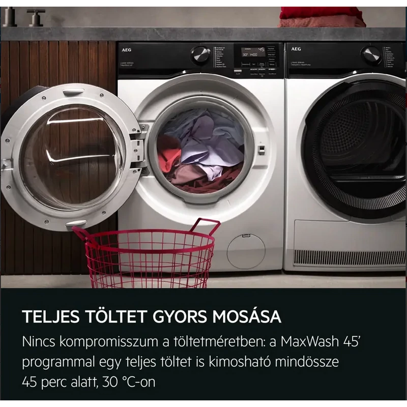 AEG LFR6D844E ProSense 6000 elöltöltős mosógép MaxWash45' 8kg 1400f/p