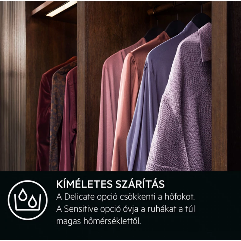 AEG TR7G8BE SensiDry® 7000 hőszivattyús szárítógép 8kg SpeedDry 75min/4kg