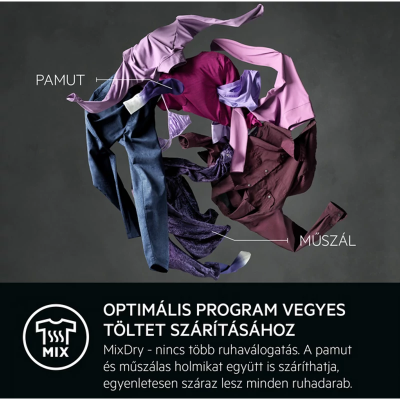 AEG TR7G8BE SensiDry® 7000 hőszivattyús szárítógép 8kg SpeedDry 75min/4kg