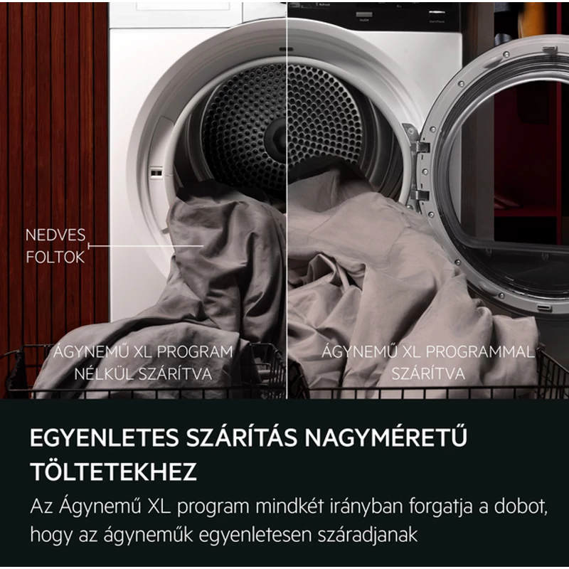 AEG TR7G8BE SensiDry® 7000 hőszivattyús szárítógép 8kg SpeedDry 75min/4kg