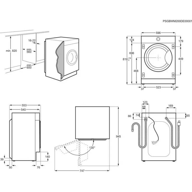 AEG L7WBE68SI ProSteam beépíthető mosó-szárítógép, gőzprogram, 8/4kg, 1600 f/p., ökoinverter motor