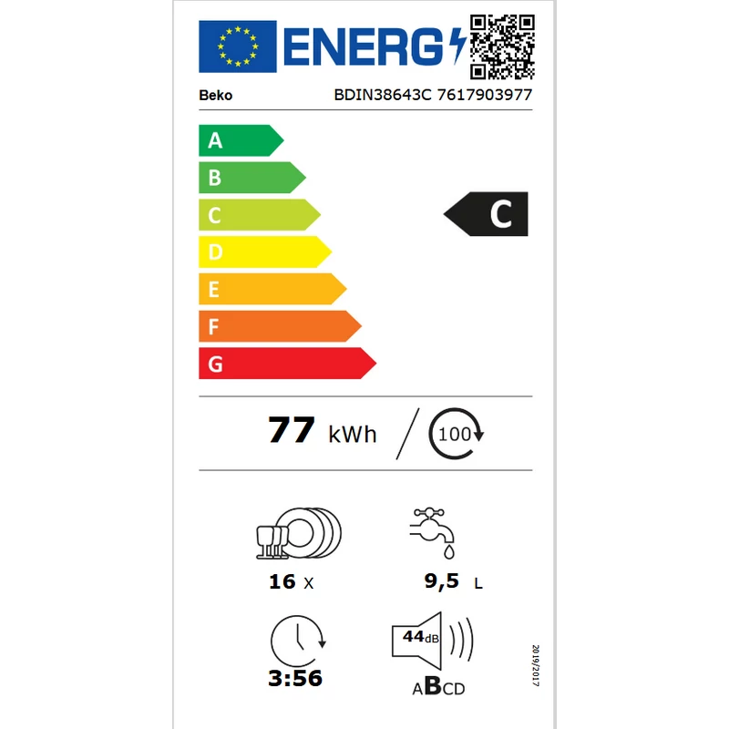 Beko BDIN38643C teljesen beépíthető mosogatógép CornerIntense™ szórókar 60cm