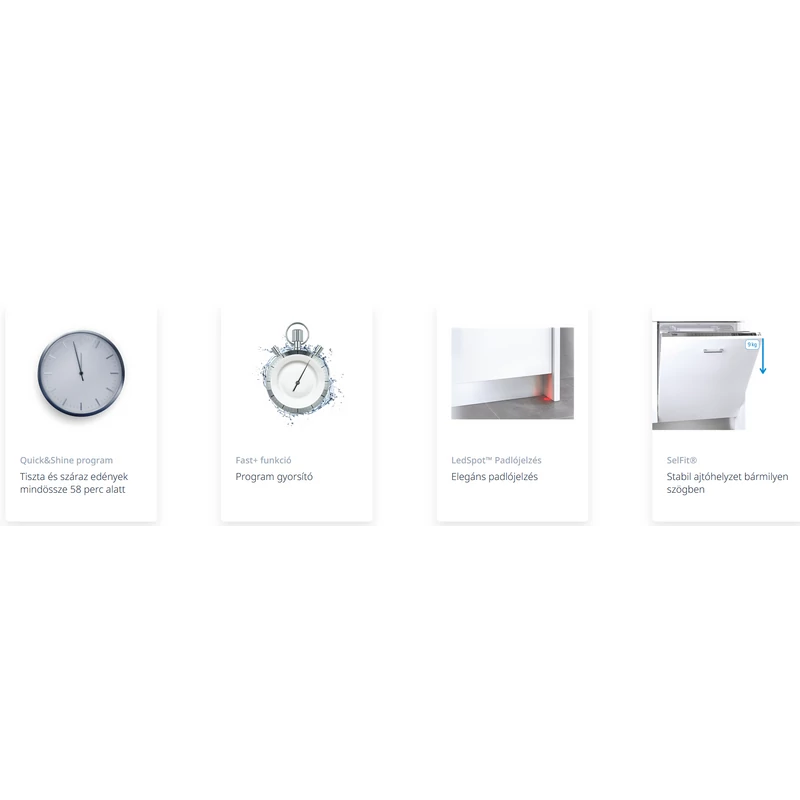 Beko BDIS38040Q teljesen beépíthető mosogatógép LedSpot™ 45cm