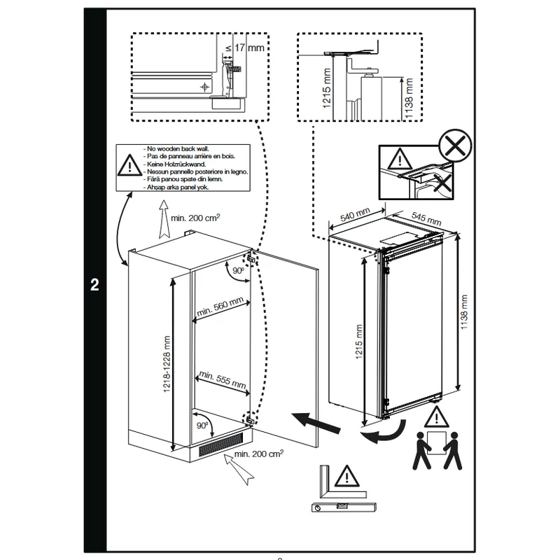 Beko BSSA210K4SN beépíthető egyajtós hűtő fagyasztóval 122cm