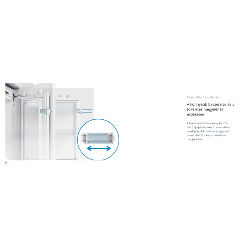 Beko BSSA210K4SN beépíthető egyajtós hűtő fagyasztóval 122cm