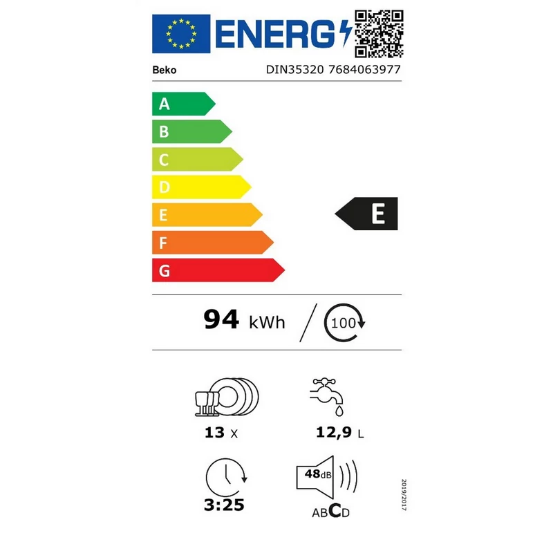 Beko DIN35320 teljesen beépíthető mosogatógép 60cm