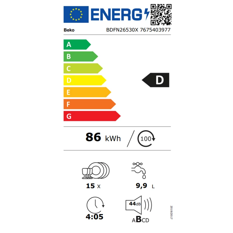 Beko BDFN26530X Szabadonálló mosogatógép