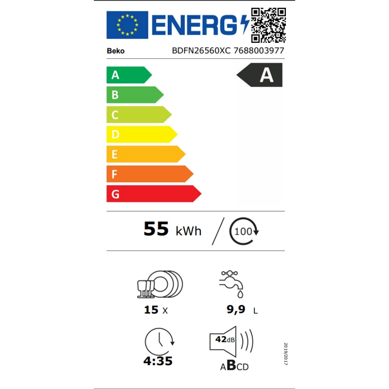 Beko BDFN26560XC Szabadonálló mosogatógép