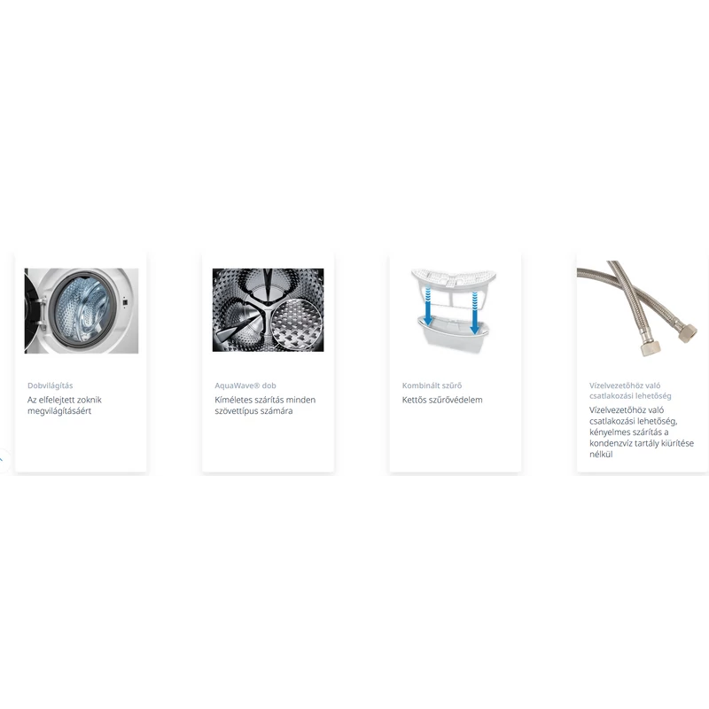 Beko BM3T38239WBB szárítógép 8kg FreshCaps 54cm mély