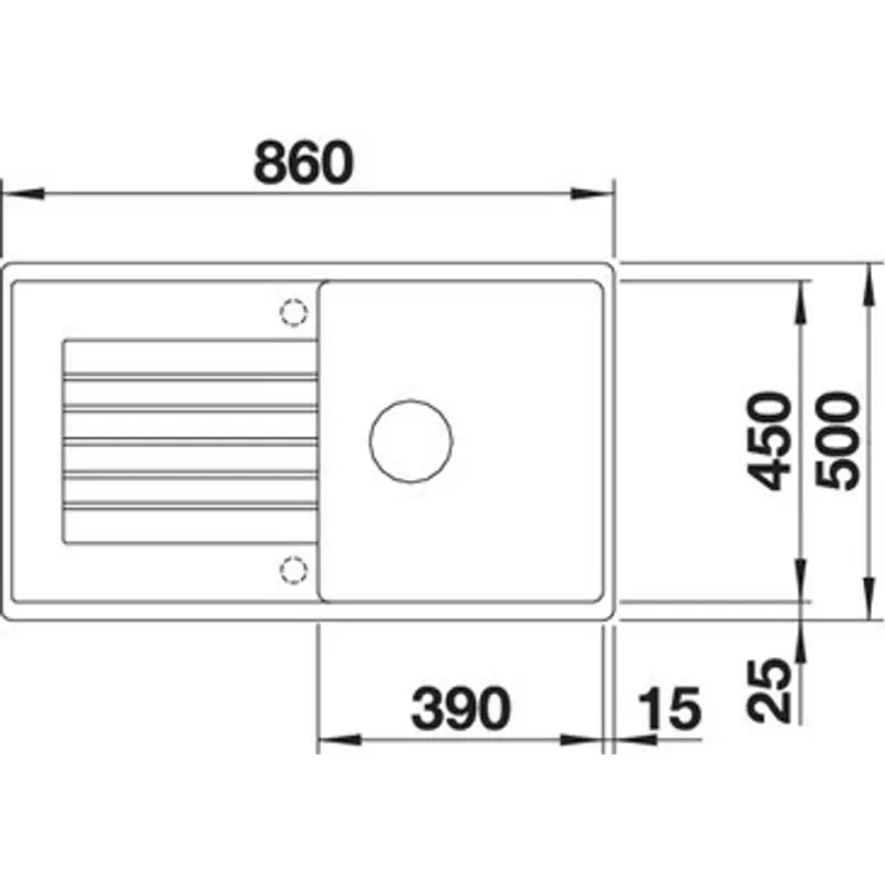 Blanco ZIA 5S fekete mosogatótálca gránit 860x500mm