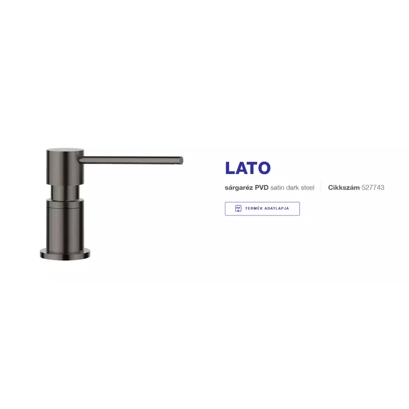Blanco LATO mosogatószer-adagoló satin dark steel 527743