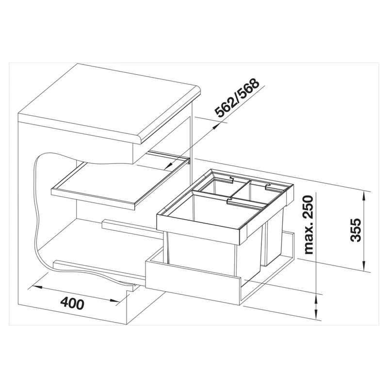 Blanco FLEXON II XL 60/3 hulladéktároló fedlappal 521473