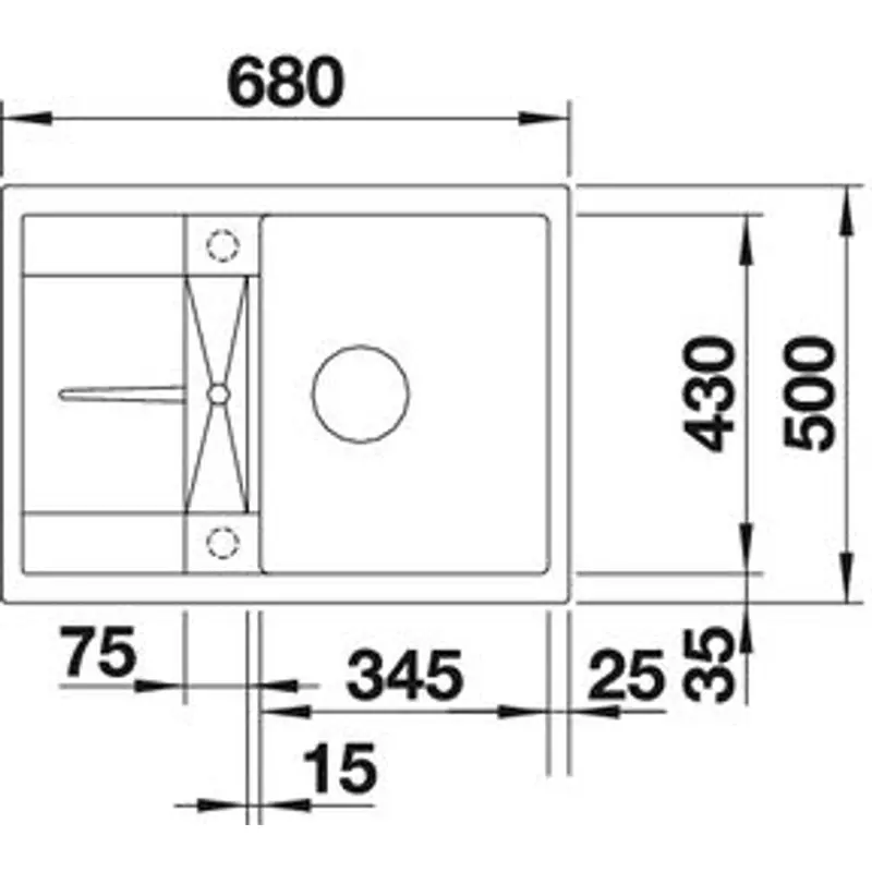 BLANCO METRA 45S Compact Gránit Mosogató Medence Palaszürke