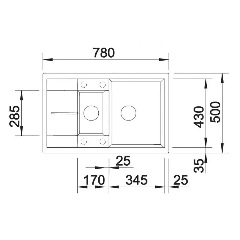 BLANCO METRA 6S Compact Gránit Mosogató Medence Kávé