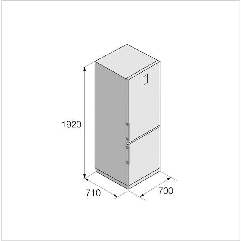 De Dietrich DFC7092NA alulfagyasztós hűtő NoFrost sötét inox 192x70x71cm